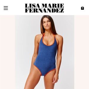 Lisa Marie Fernandez Navy Terry Maillot XS